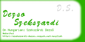dezso szekszardi business card